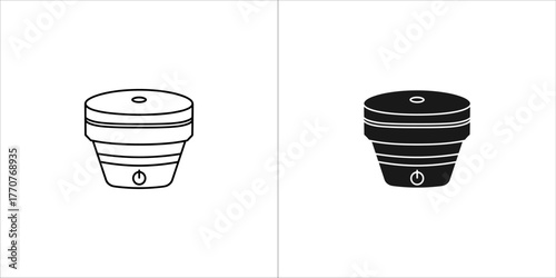 Smart smoke detector icon, connected home automation system