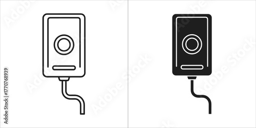 Smart water heater icon, modern technology for home automation