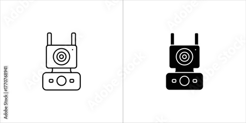 Smart camera icon, connected home automation system