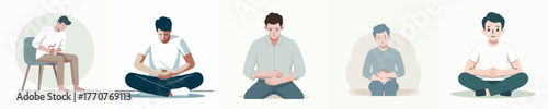 vector of a man experiencing digestive problems