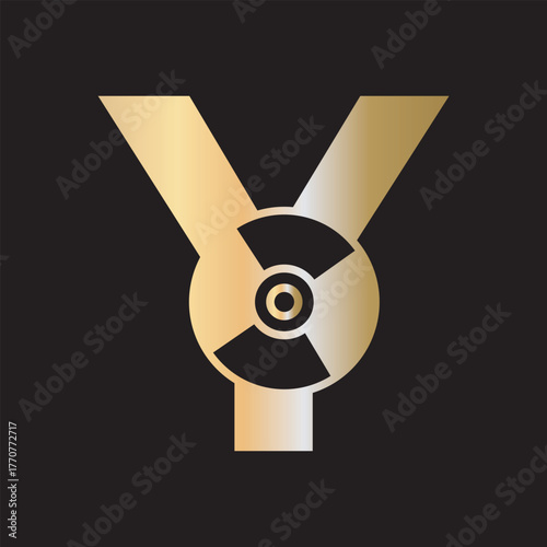 Initial Cd Dvd Logo combine with letter Y vector template