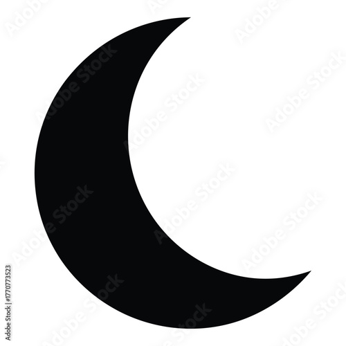 Crescent moon symbol on vector