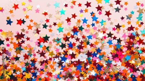 Colorful Star Confetti Party Background
