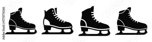 ice skate silhouette vector icons collection isolated on white background.Christmas Vector Icon Set.