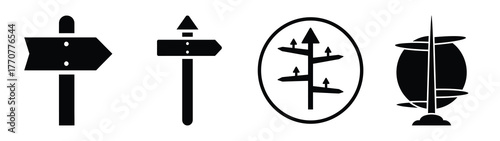 north pole sign silhouette vector icons collection isolated on white background.Christmas Vector Icon Set.