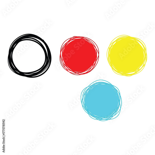 Circle abstract element with primary and secondary colors vector