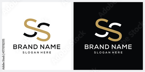 initial letter SS font text logo design, san serif symbol icon graphic
