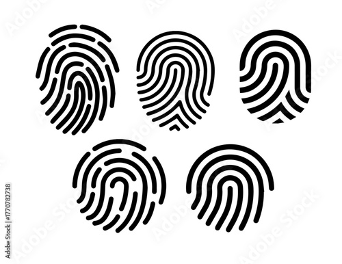 The seamless vector pattern illustrates a round fingerprint symbol icon design with a spiral swirl texture