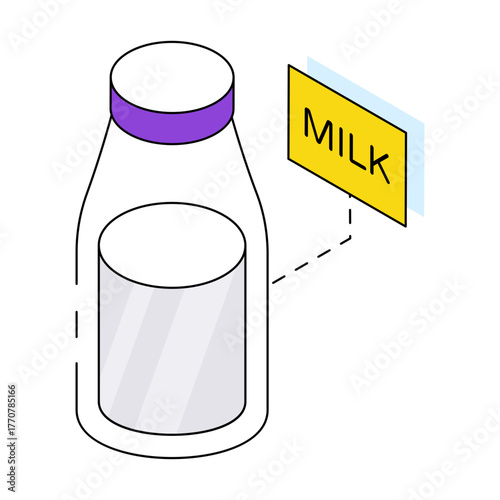 An icon design of milk bottle