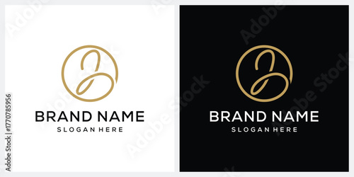 minimalist line art initial letter L luxury logo design