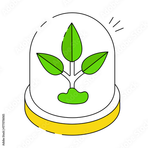 Vector design of incubator plant, sprout icon 