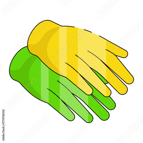 Hand covering accessory icon, gloves vector 