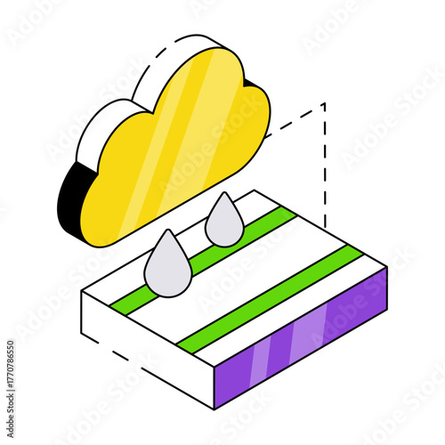 Cloud raining icon in perfect design