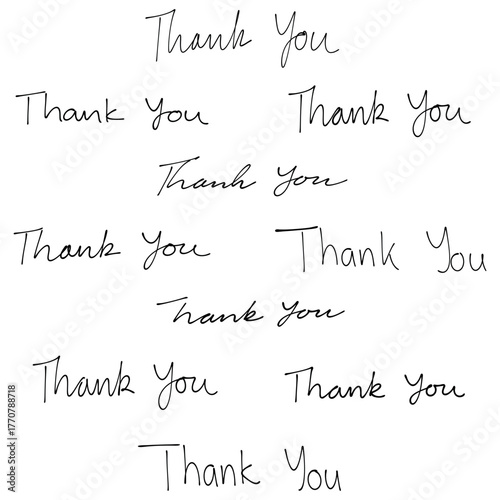 Thank you. Handwriting and scribbles. Isolated background.