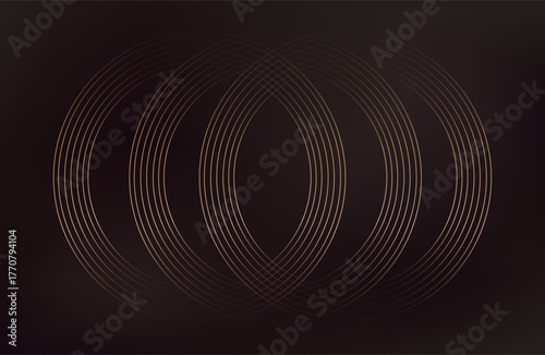 Premium background design with gold brown  line pattern (texture) in luxury pastel colour. Abstract horizontal vector template for business banner.dark brown background with golden brown circles. 
