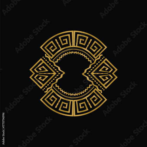 Vintage luxury golden ornament ethnic decoration vector