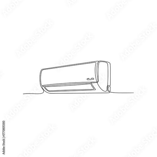 Line drawing of an air conditioner on a white background  