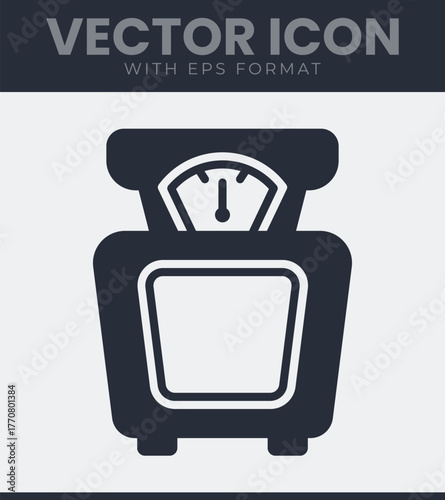 Simple weight scale icon graphic for health and fitness tracking