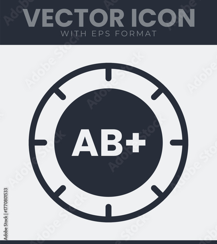 Ab positive blood type icon simple graphic design vector art