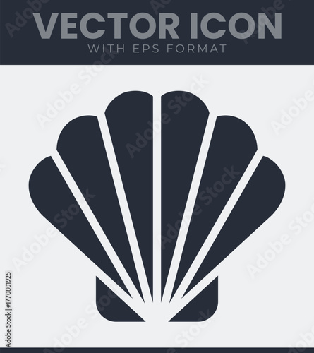 Simple stylized seashell silhouette for ocean and beach designs