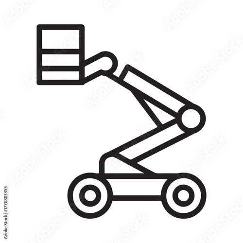 Industrial scissor lift with platform for lifting heavy loads at height