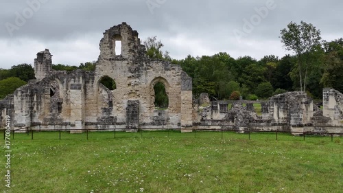 the ruins of the Abbey of Saint Vauclair in France