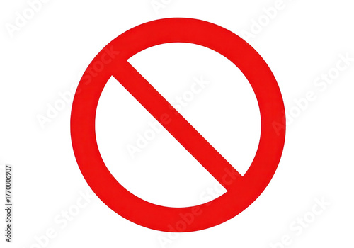 Red prohibition symbol red circle with diagonal line sign isolated on black