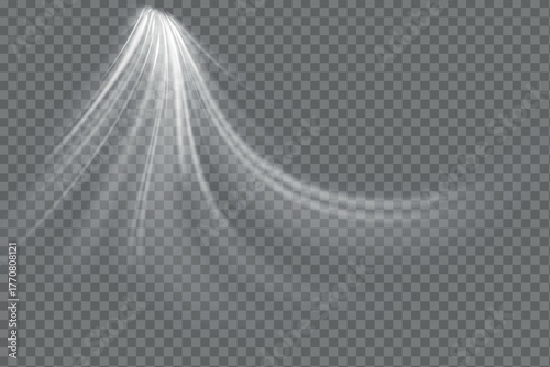 Stream of fresh wind png. Imitation of the exit of cold air from the air conditioner. Cold winter wind texture. Holiday vector blizzard. Christmas effect of a cold blizzard. Vector PNG.