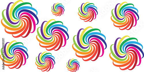 Abstract Rainbow Spiral Design Background
