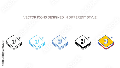 Phone Book icons set different style vector stock with white background