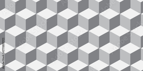 White 3d modeling cubes Illustration decoration seamless white material pattern square design.	