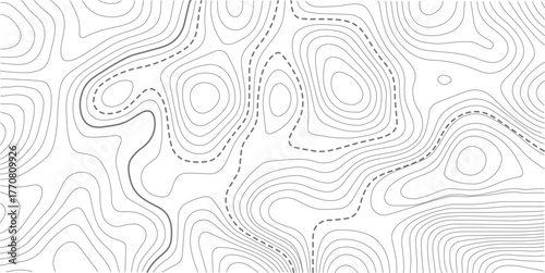 Topographic map pattern background vector .Modern design with White background with topographic wavy pattern design.paper texture Imitation of a geographical map shades