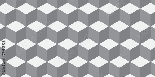gray 3d modeling cubes Illustration decoration seamless white material pattern square design.	
