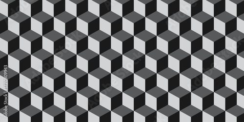 gray 3d modeling cubes Illustration decoration seamless white material pattern square design.	