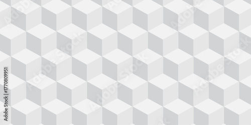 White 3d modeling cubes Illustration decoration seamless white material pattern square design.	