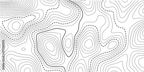 Topographic map pattern background vector .Modern design with White background with topographic wavy pattern design.paper texture Imitation of a geographical map shades