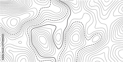 Topographic map pattern background vector .Modern design with White background with topographic wavy pattern design.paper texture Imitation of a geographical map shades