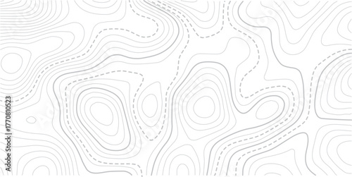 Black and white topographic map background. Topographic map lines. Monochrome topographic terrain lines with space for text.Seamless Light topographic topo contour map background, vector illustration 