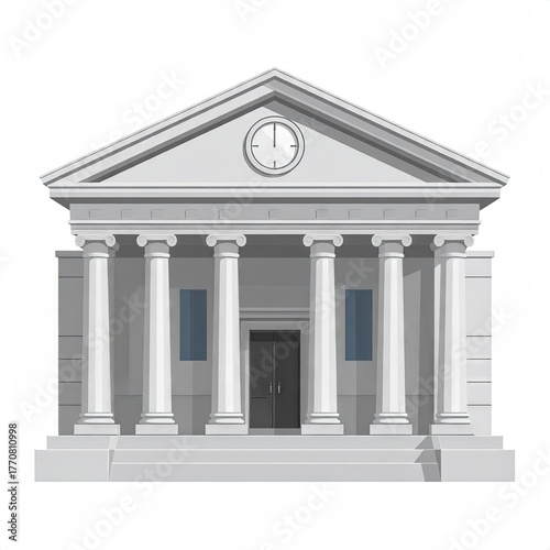 Classical Architecture - A Detailed Illustration of a Grand Building Facade.