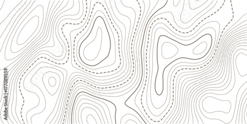 Abstract topo contour map on white background, Topographic map Topographic contour lines map seamless pattern.Modern design with White background with topographic wavy pattern design.