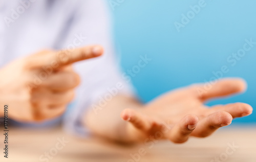 A person pointing with inde...