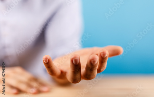 Close-up of a hand with ope...