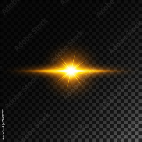 Bright horizontal beam of light on black background. Glowing laser effect creating futuristic and sci-fi aesthetics.
Suitable for technology, energy, speed and digital design themes.