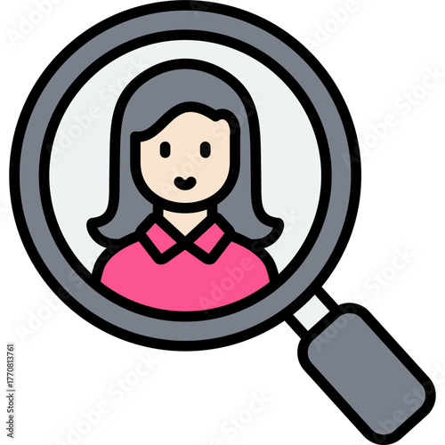 search girlfriend colored icon