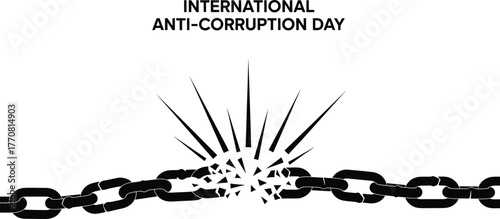 International anticorruption day with broken chain isolated promoting transparency and accountability in governance worldwide