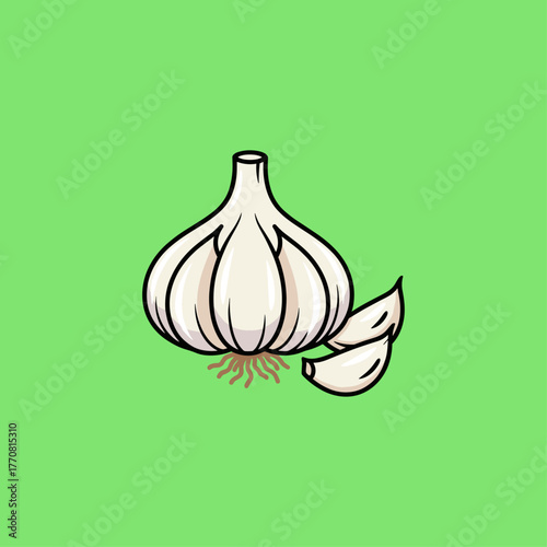 Garlic icon logo flat vector design