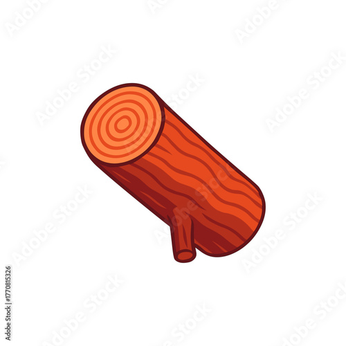 Red wood icon logo flat vector design