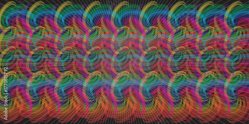 Abstract Psychedelic Colorful Wavy Lines Background