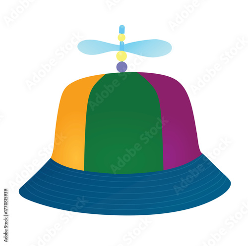 Colorful propeller hat. vector illustration	
