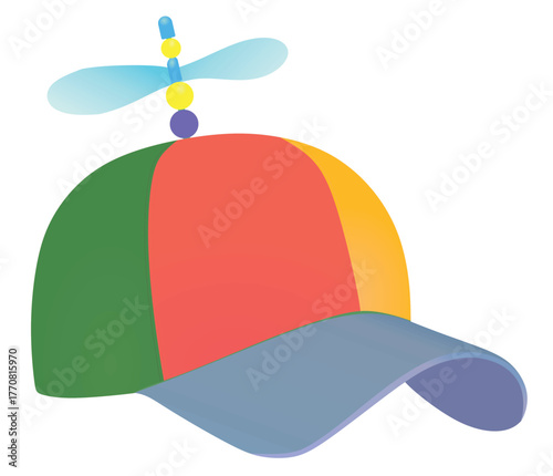 Colorful propeller hat. vector illustration	
